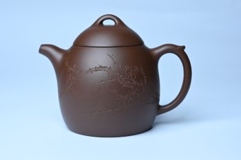 美壶福利特惠 精致特好老紫泥秦权壶 刻梅花 特文气 - 紫砂壶信息网