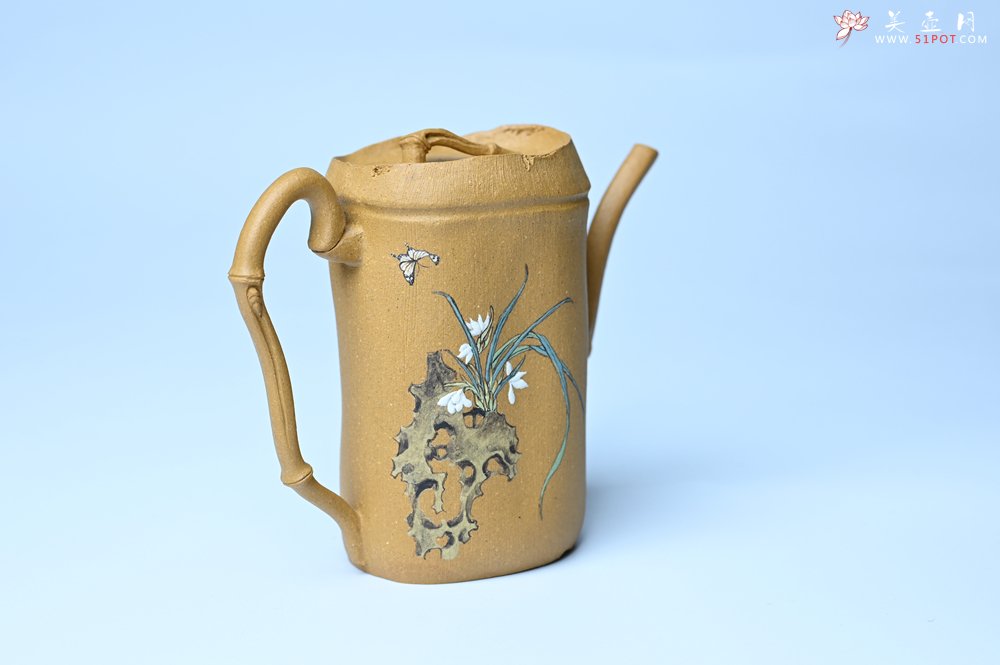 紫砂壶图片：美壶特惠 黄金段泥全手工君竹壶 茶人醉爱 - 紫砂壶信息网