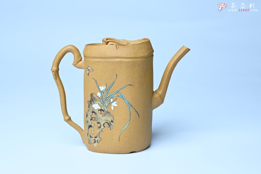 紫砂壶图片：美壶特惠 黄金段泥全手工君竹壶 茶人醉爱 - 紫砂壶信息网