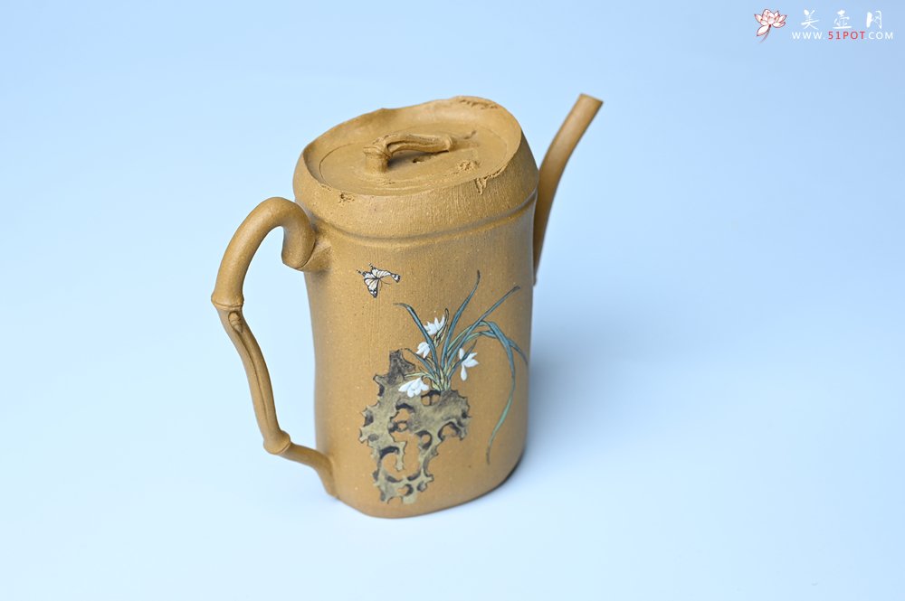 紫砂壶图片：美壶特惠 黄金段泥全手工君竹壶 茶人醉爱 - 紫砂壶信息网