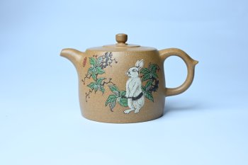 美壶特惠 精致特好黄段泥井栏壶 泥绘祥瑞兔子 惠风和畅 寓意吉祥好运常来 - 紫砂壶信息网