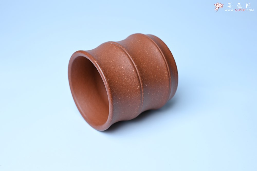 紫砂壶图片：美杯特惠 精致厚实特好降坡泥竹节主人杯 - 紫砂壶信息网