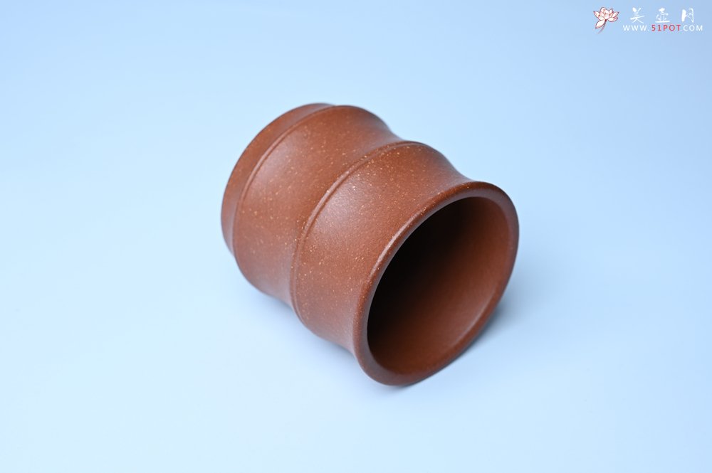 紫砂壶图片：美杯特惠 精致厚实特好降坡泥竹节主人杯 - 紫砂壶信息网